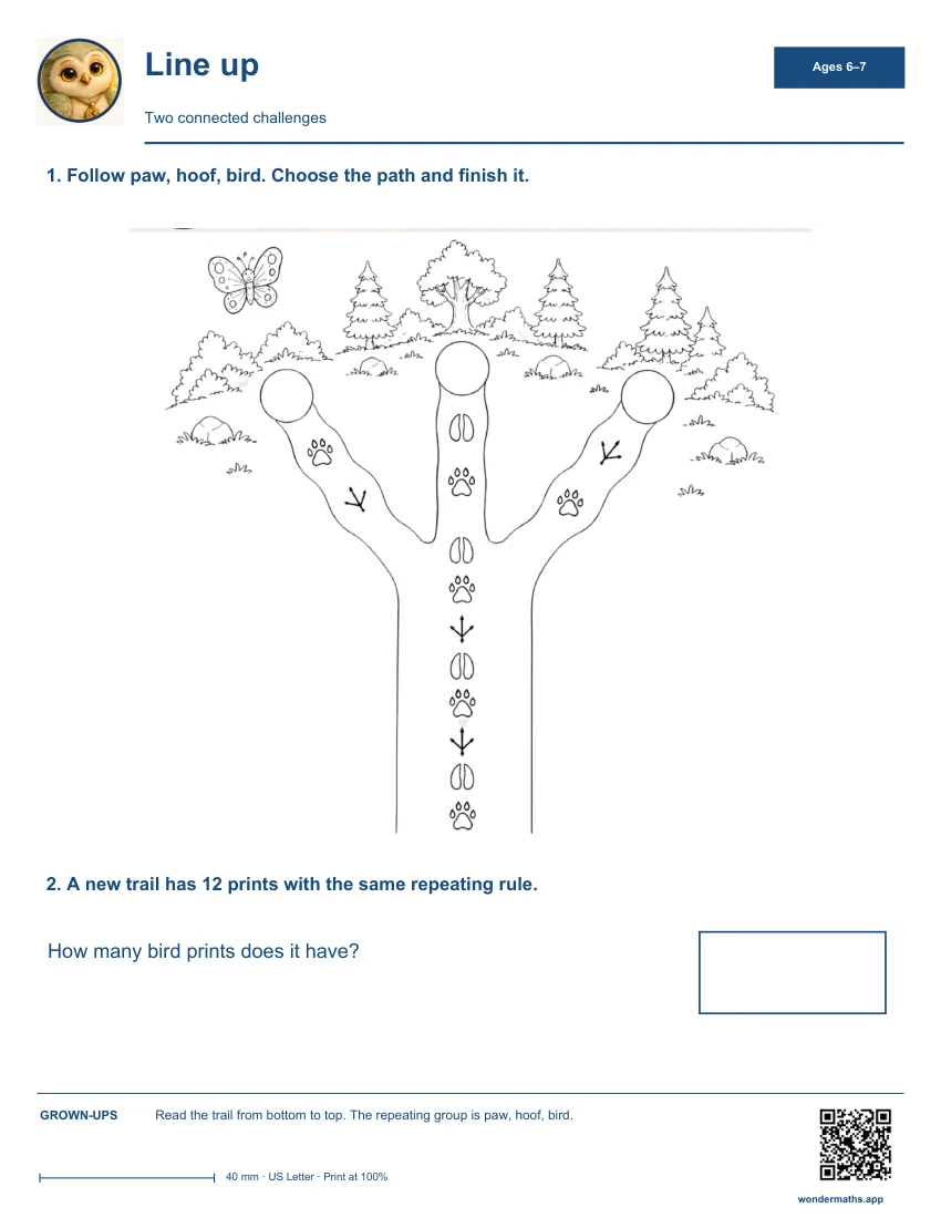 Line up — actual PDF page preview