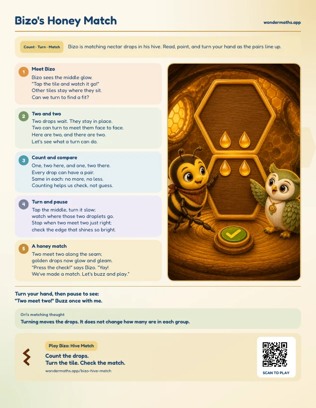 First page of a rhyme to try together for Bizo: Hive Match