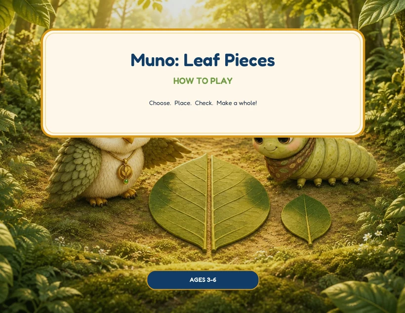 First page of how to play for Muno: Leaf Pieces