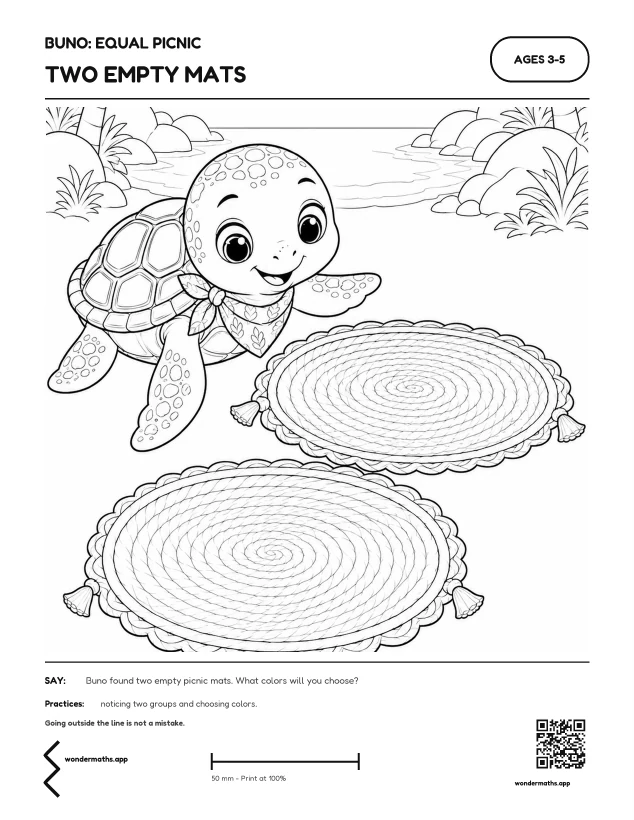 First page of coloring pages for Buno: Equal Picnic