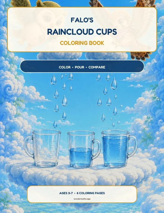 First page of coloring pages for Falo: Raincloud Cups