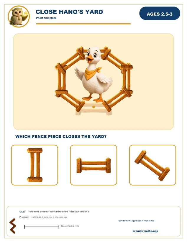 First page of activity sheets for Hano: Safe Little Yard