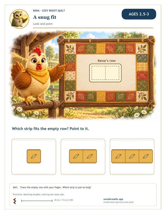 First page of activity sheets for Kena: Cozy Roost Quilt
