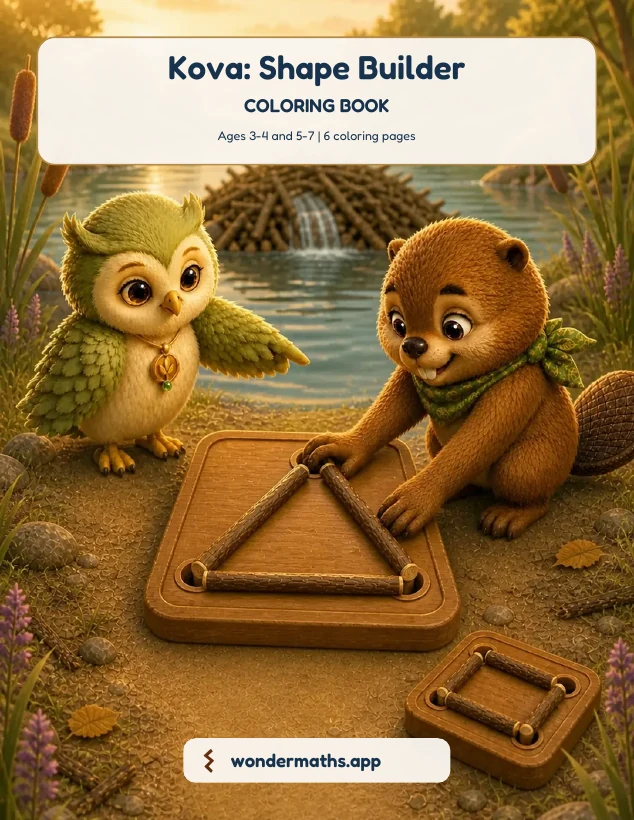 First page of coloring pages for Kova: Shape Builder