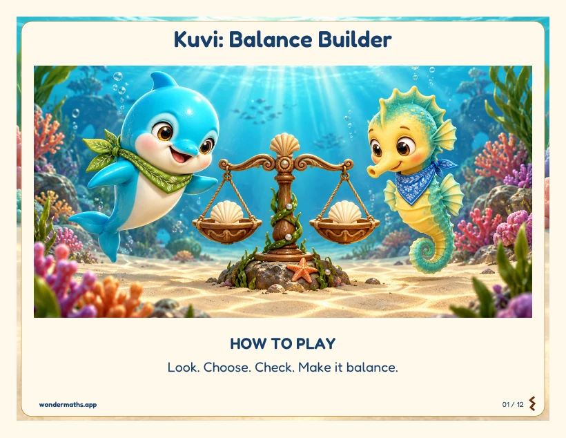 First page of how to play for Kuvi: Balance Builder