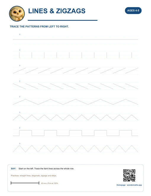 First Gentle Tracing tracing card, ages 4–5