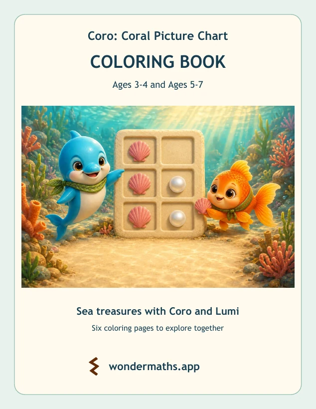 First page of coloring pages for Coro: Coral Picture Chart