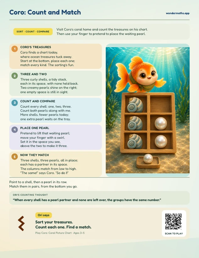 First page of a rhyme to try together for Coro: Coral Picture Chart