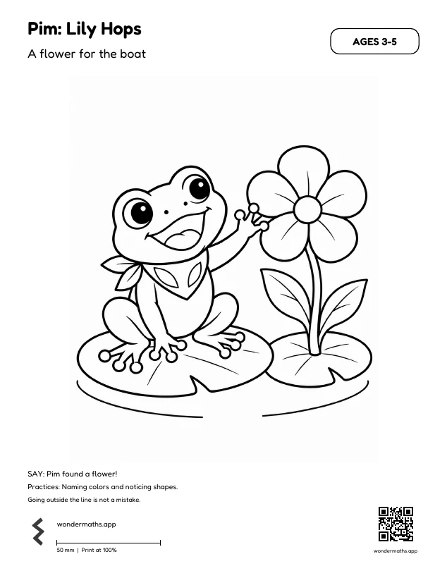 First page of coloring pages for Pim: Lily Hops