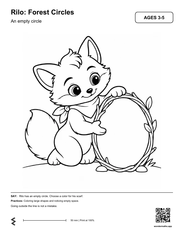 First page of coloring pages for Rilo: Forest Circles