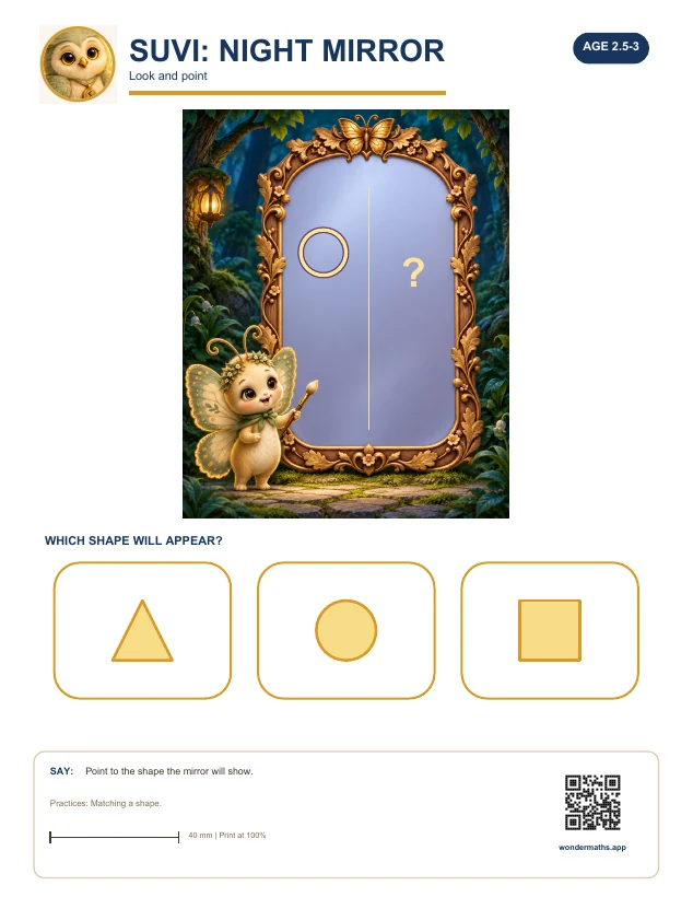 First page of activity sheets for Suvi: Night Mirror