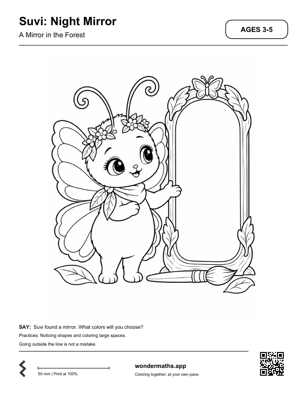 First page of coloring pages for Suvi: Night Mirror