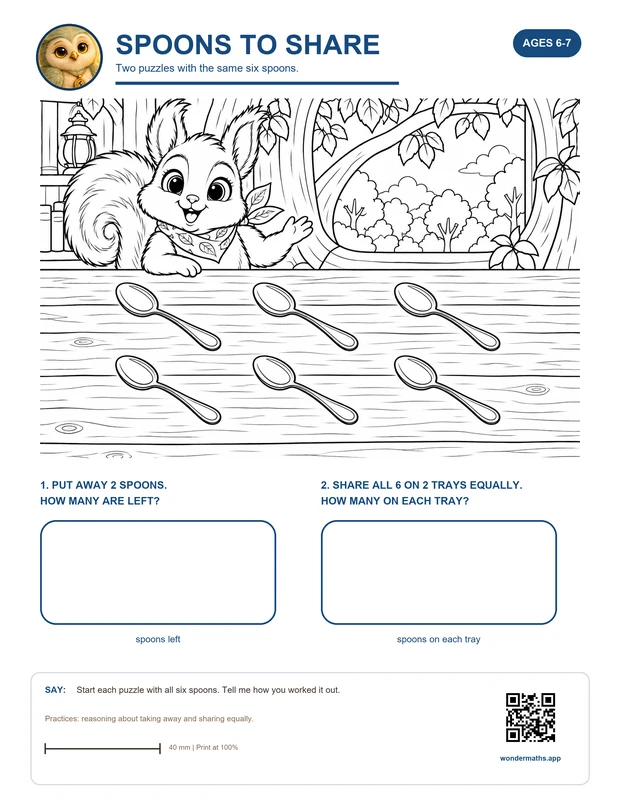 Spoons to share with Tavi, Ages 6–7