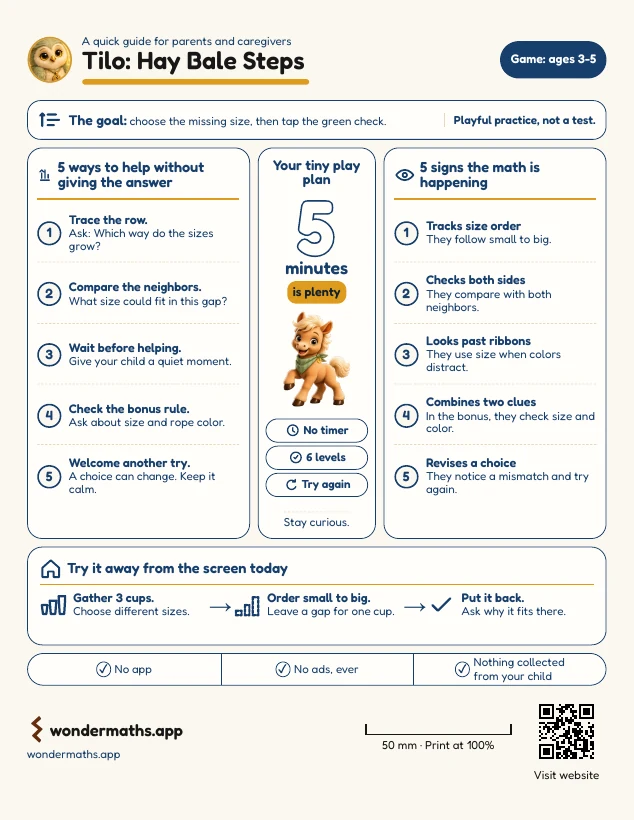 First page of for grown-ups for Tilo: Hay Bale Steps