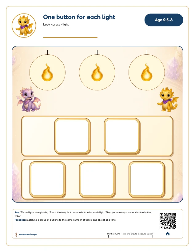 First page of activity sheets for Dralo: Buttons and Lights