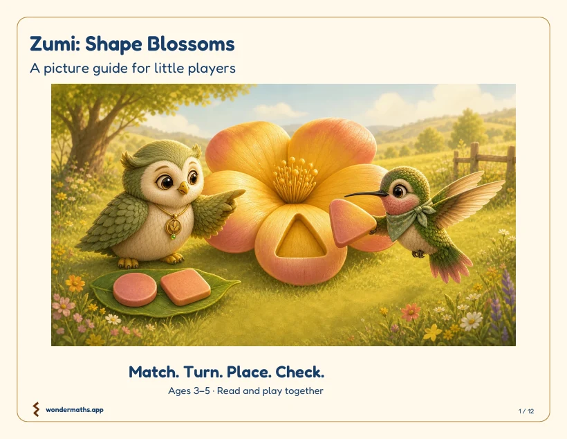 First page of how to play for Zumi: Shape Blossoms