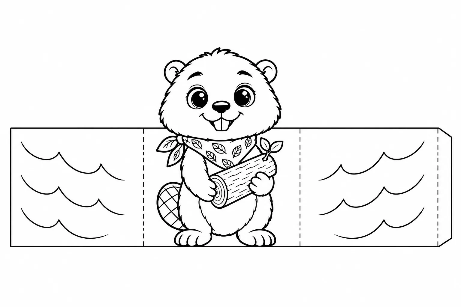 Kova paper craft net with dashed fold lines, side panels, a glue tab, and cut lines