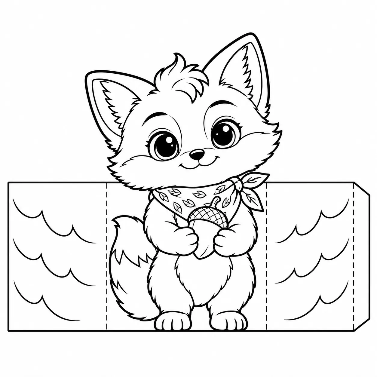 Rilo paper craft net with dashed fold lines, side panels, a glue tab, and cut lines