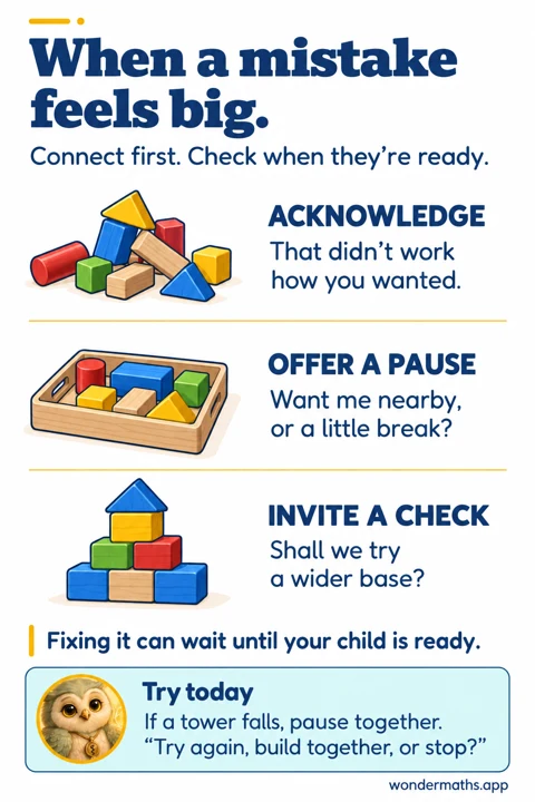 When a mistake feels big.: illustrated parent advice with Ori