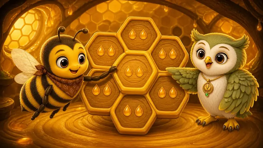 An illustrated scene from Bizo: Hive Match.