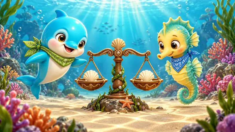 An illustrated scene from Kuvi: Balance Builder.