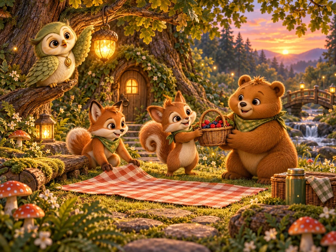 An illustrated scene from Ori: Meet the Wondermaths Friends.