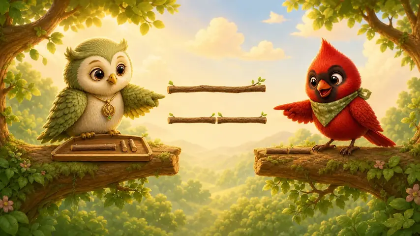 An illustrated scene from Rubi: Stick Bridges.