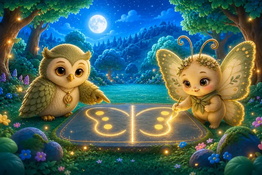 An illustrated scene from Suvi: Night Mirror.
