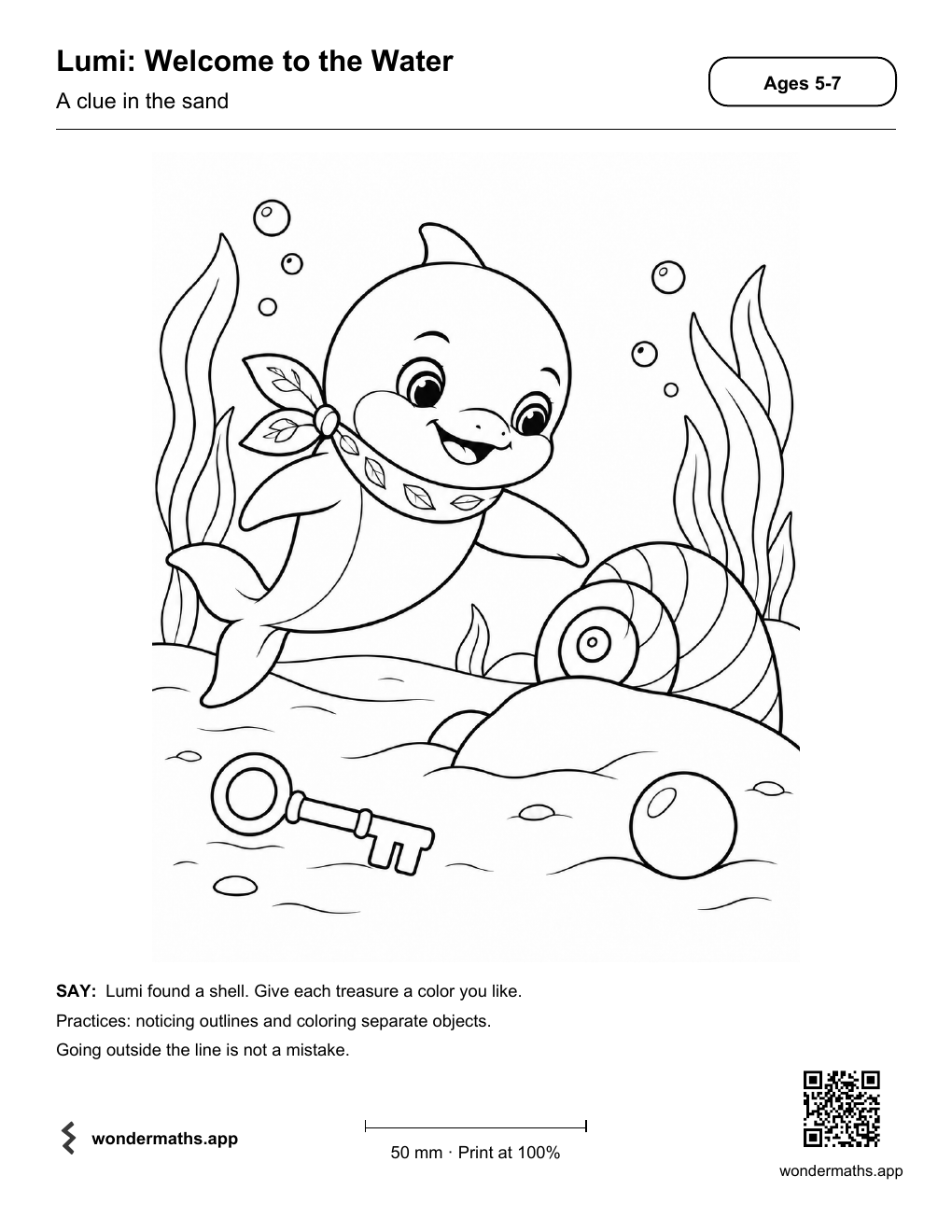 A clue in the sand · Ages 5-7