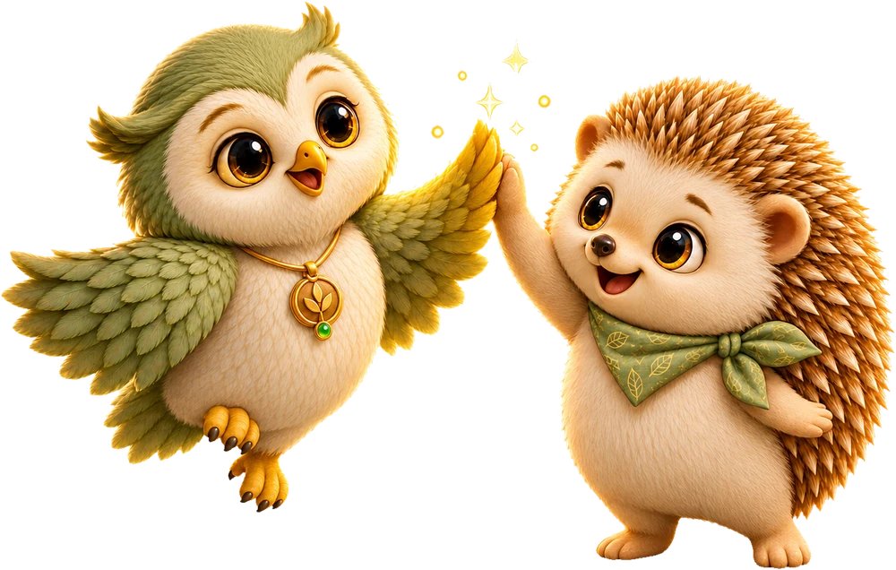Ori and Nima celebrate with a high-five
