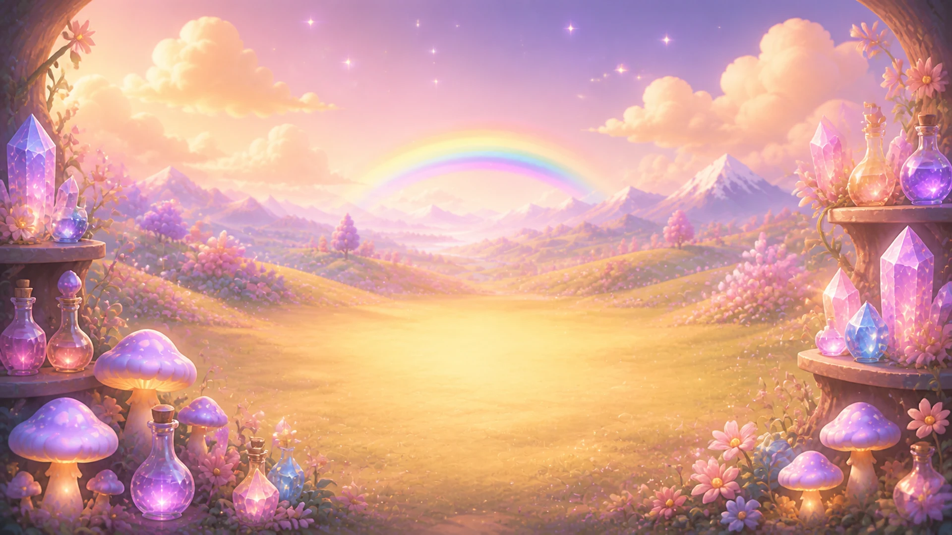 Friendly crystal garden in the Magic Realm