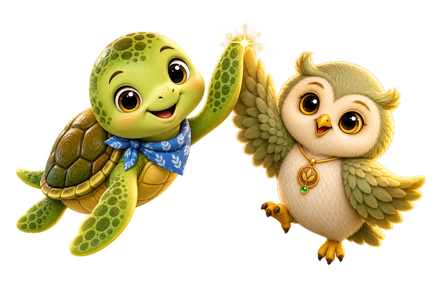 Ori and Buno high-five