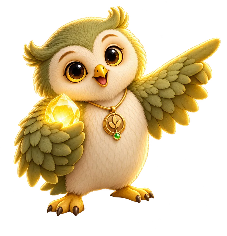 Ori the owl guide points toward the flowers
