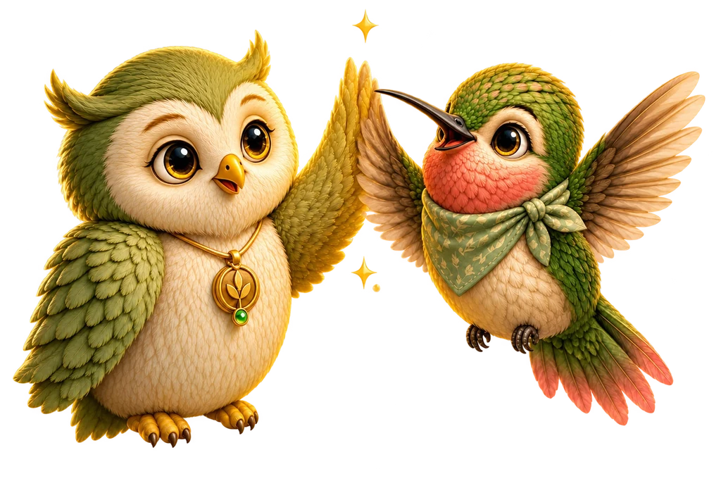Ori and Zumi high-five wing to wing